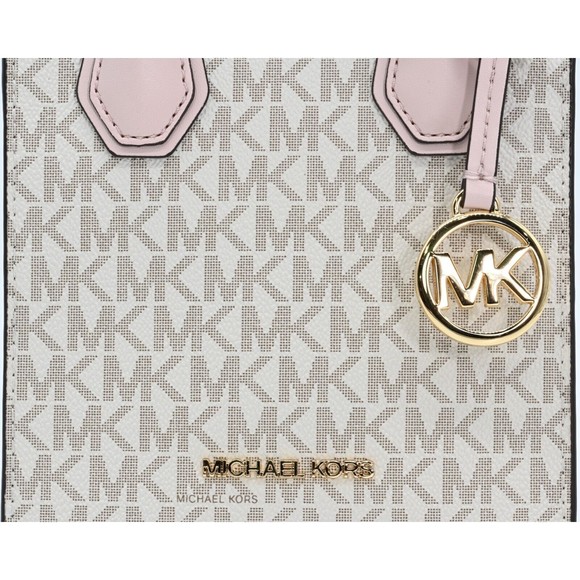 MICHAEL KORS MERCER Extra Small Shopper Logo Canvas & Leather Crossbody NWT $348 - Picture 8 of 12